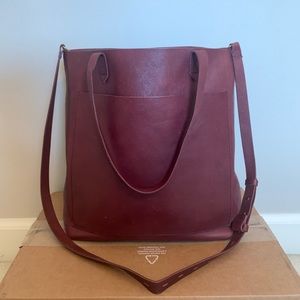 Madewell burgandy transport tote